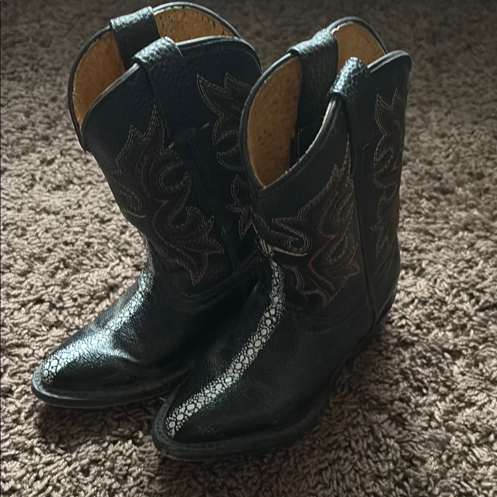 Kids Black Cowboy Boots